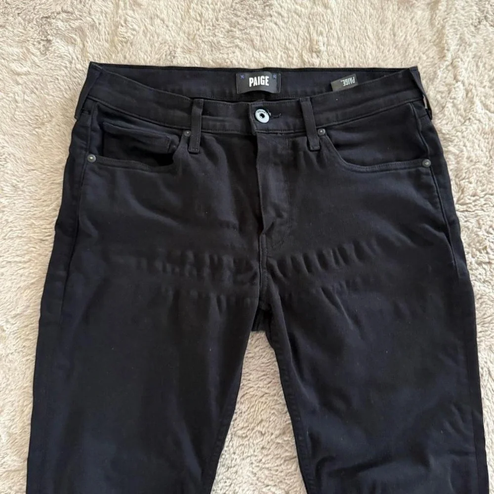 Paige Jeans Mens Size 31x29 Black Lennox Slim Fit Stretch Classic Preppy‎